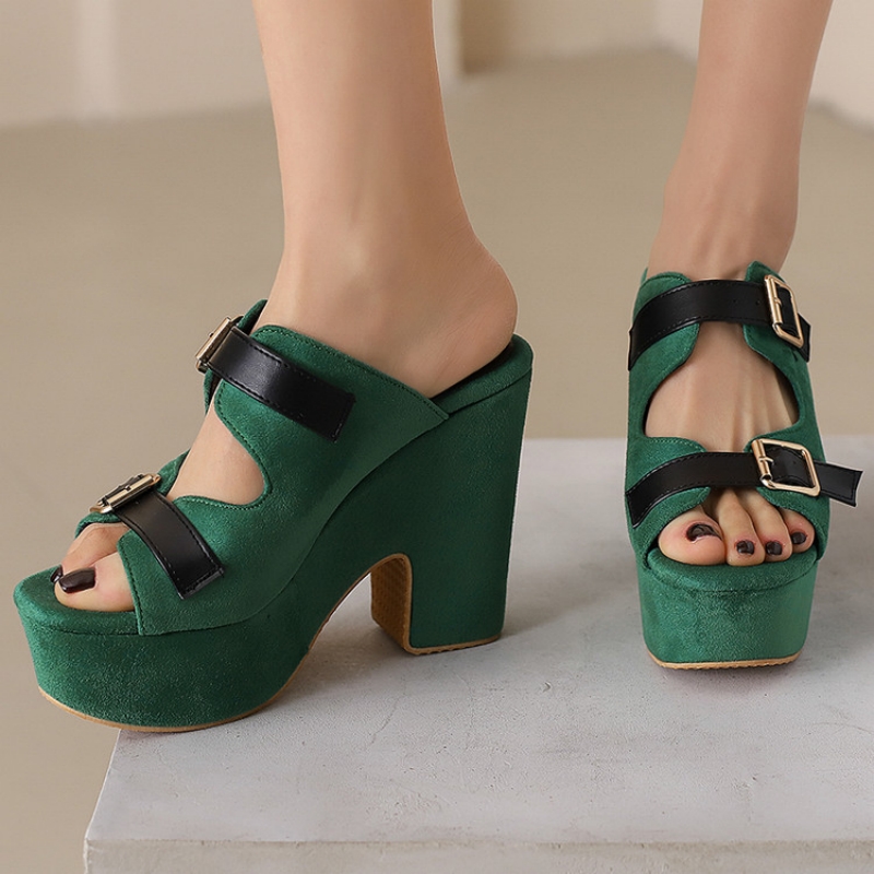 Fashion Women Belt - ORCHA LISA 2025 Green Female Sandals