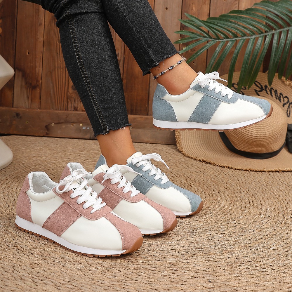 Women'S Fashion Walking Shoes - Women Color Block Sneakers Lace Up