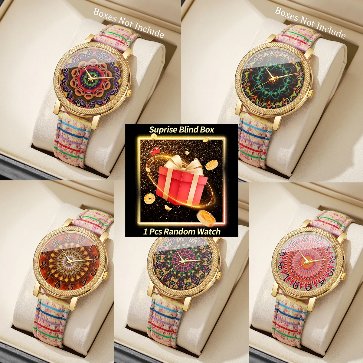 Women'S Fashion Quartz Watch - Surprise Blind Box Bohemian Women Watch,