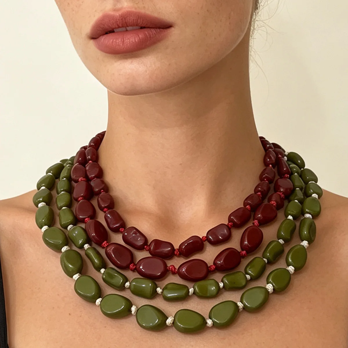 Multilayer Irregular Oval Bead - Women'S Fashion Ww2 recension och pris