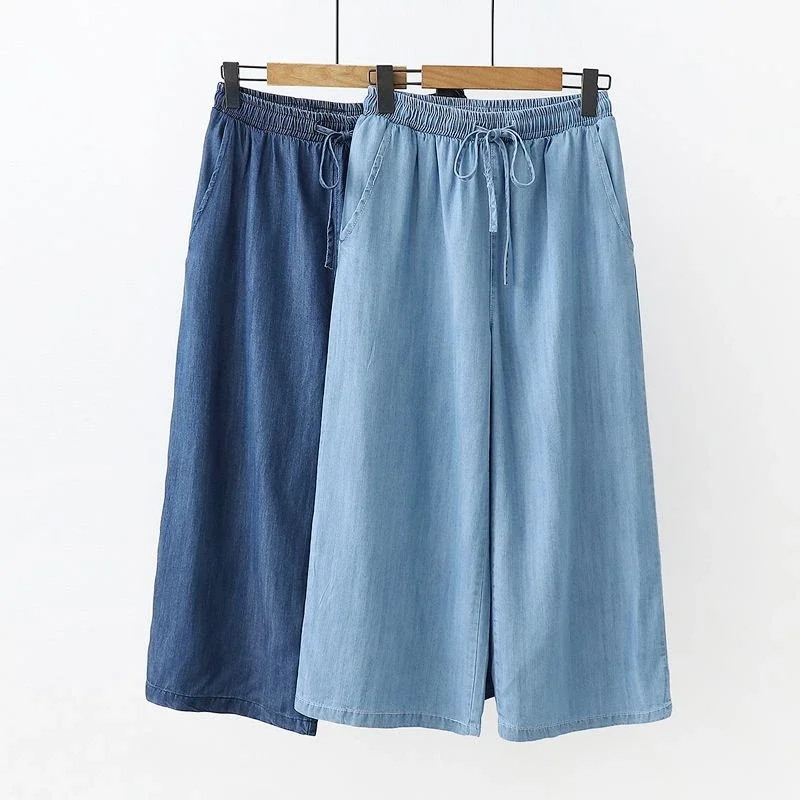 Fashion Cotton Blue Calf-Lengt - Mom Jeans Women recension och pris