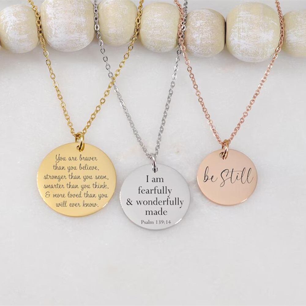 Custom Quote Text Necklace for - Women Fashion Quotes recension och pris