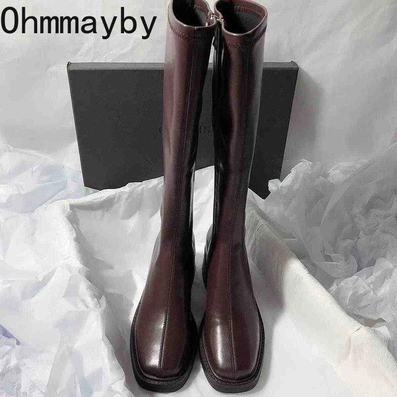 Vintage Thick Heel Women Knee  - Women Fashion Korean recension och pris