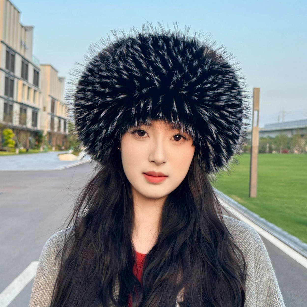 Soft Plush Faux Fox Fur Circle - Women Fashion Hats recension och pris