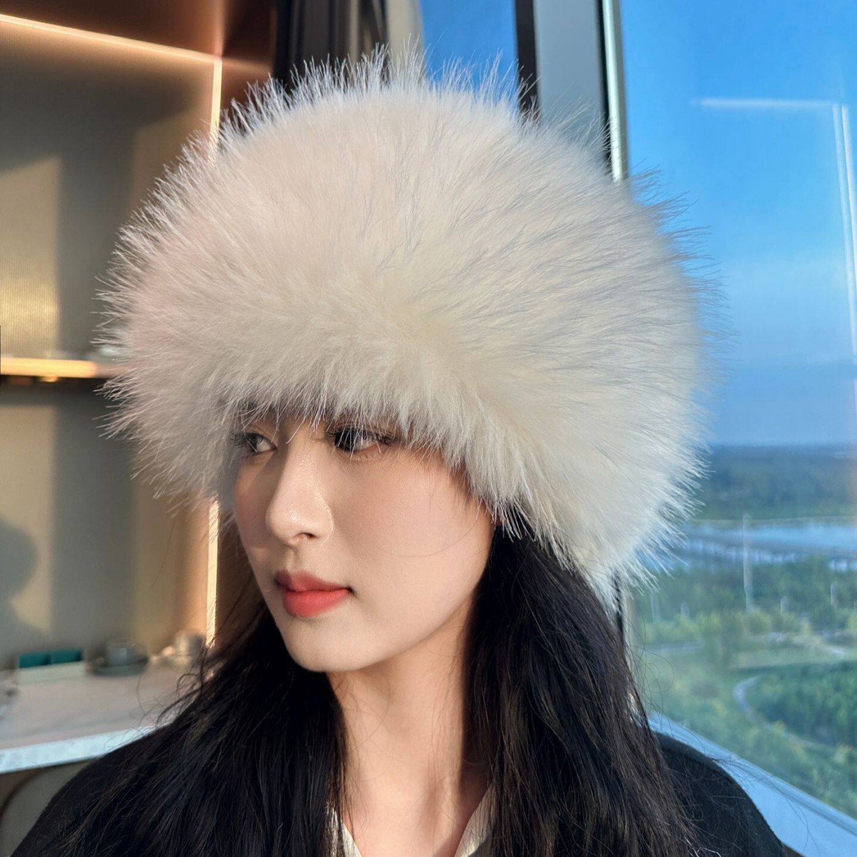 Soft Plush Faux Fox Fur Circle - Women Fashion Hats recension och pris