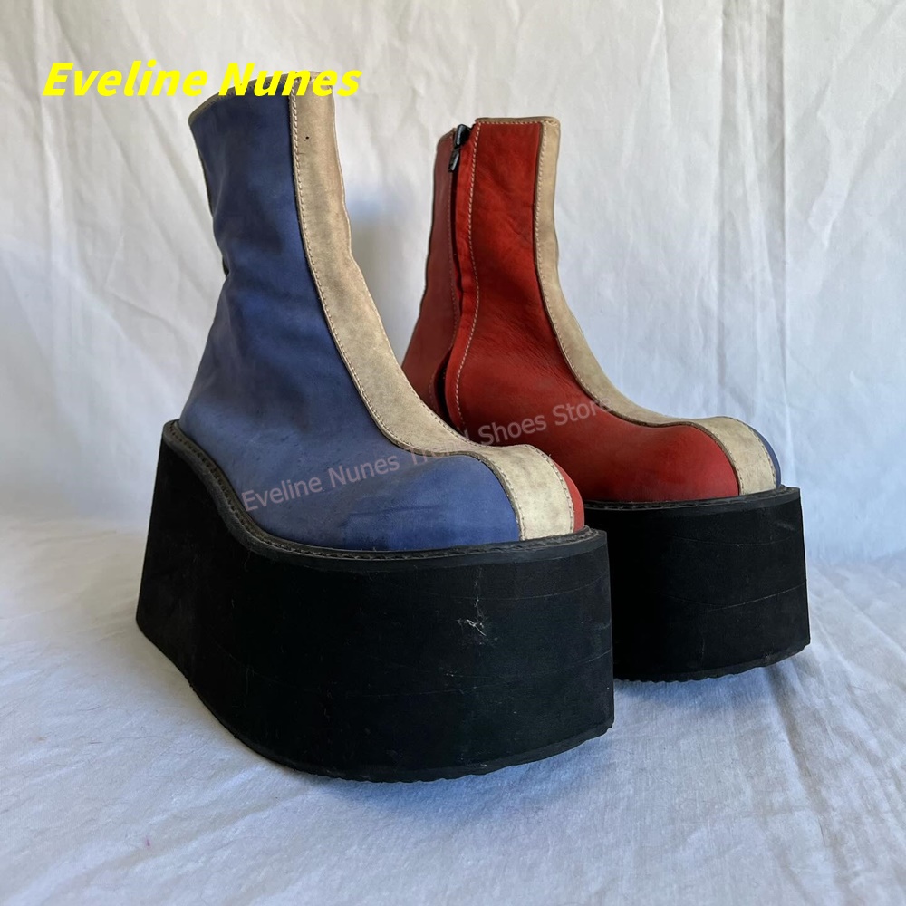 Y2K Red Blue Platform Ankle Bo - Women'S Fashion Trends Spring 2026 recension och pris