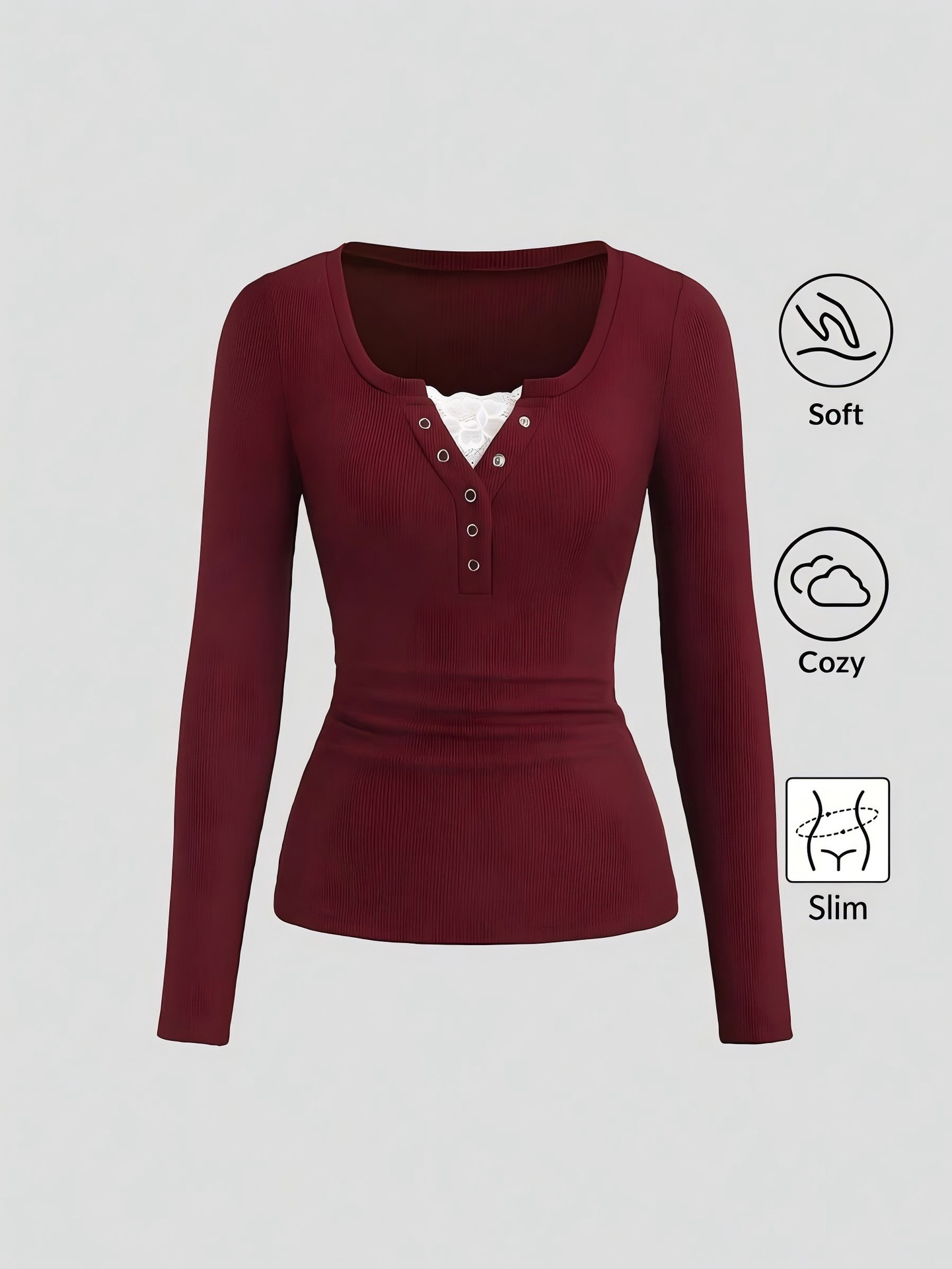 Women American Henley V Neck B - Women Fashion Styles recension och pris