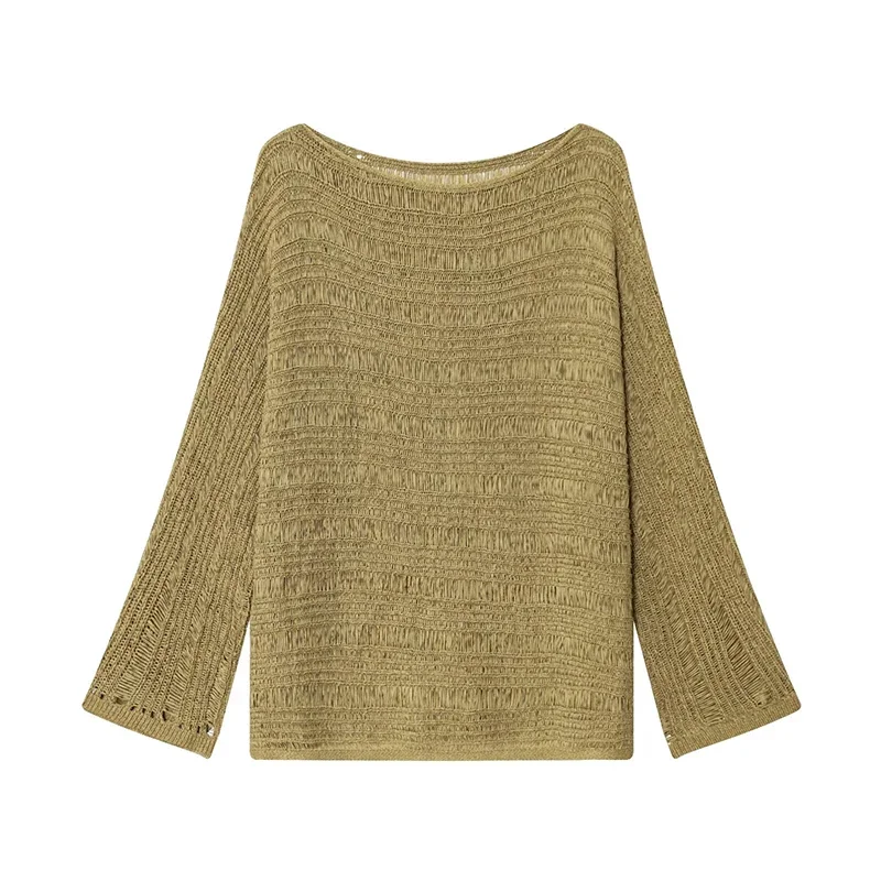 Vintage Boat Neck Knit Sweater - Women Top Fashion recension och pris