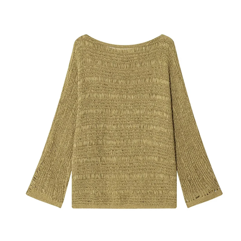 Vintage Boat Neck Knit Sweater - Women Top Fashion recension och pris
