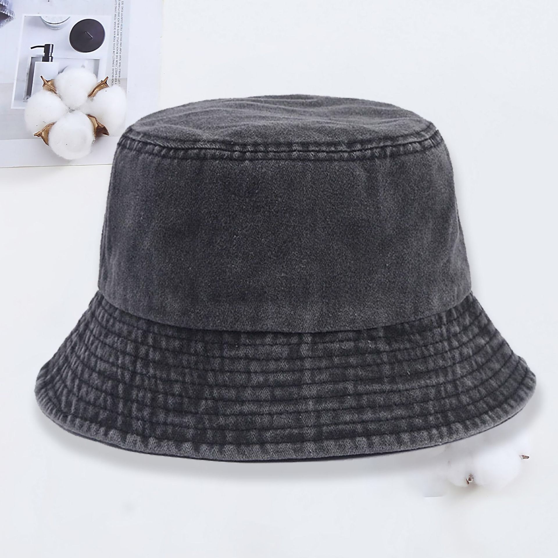 Custom Logo Denim Bucket Hat F - Women Fashion Hats recension och pris