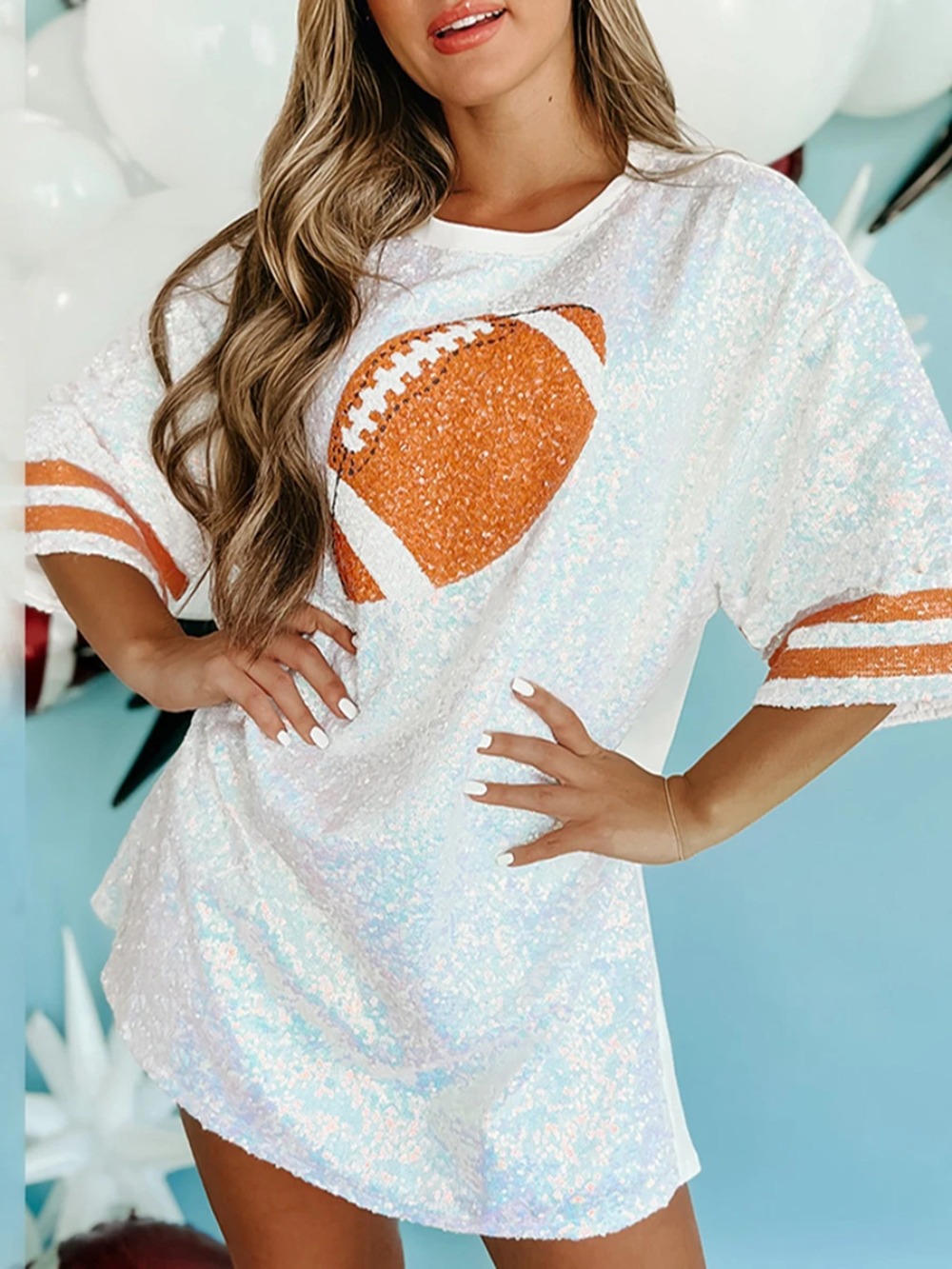 Women Sequined  Long T-Shirts  - Women'S Fashion Rugby Top recension och pris