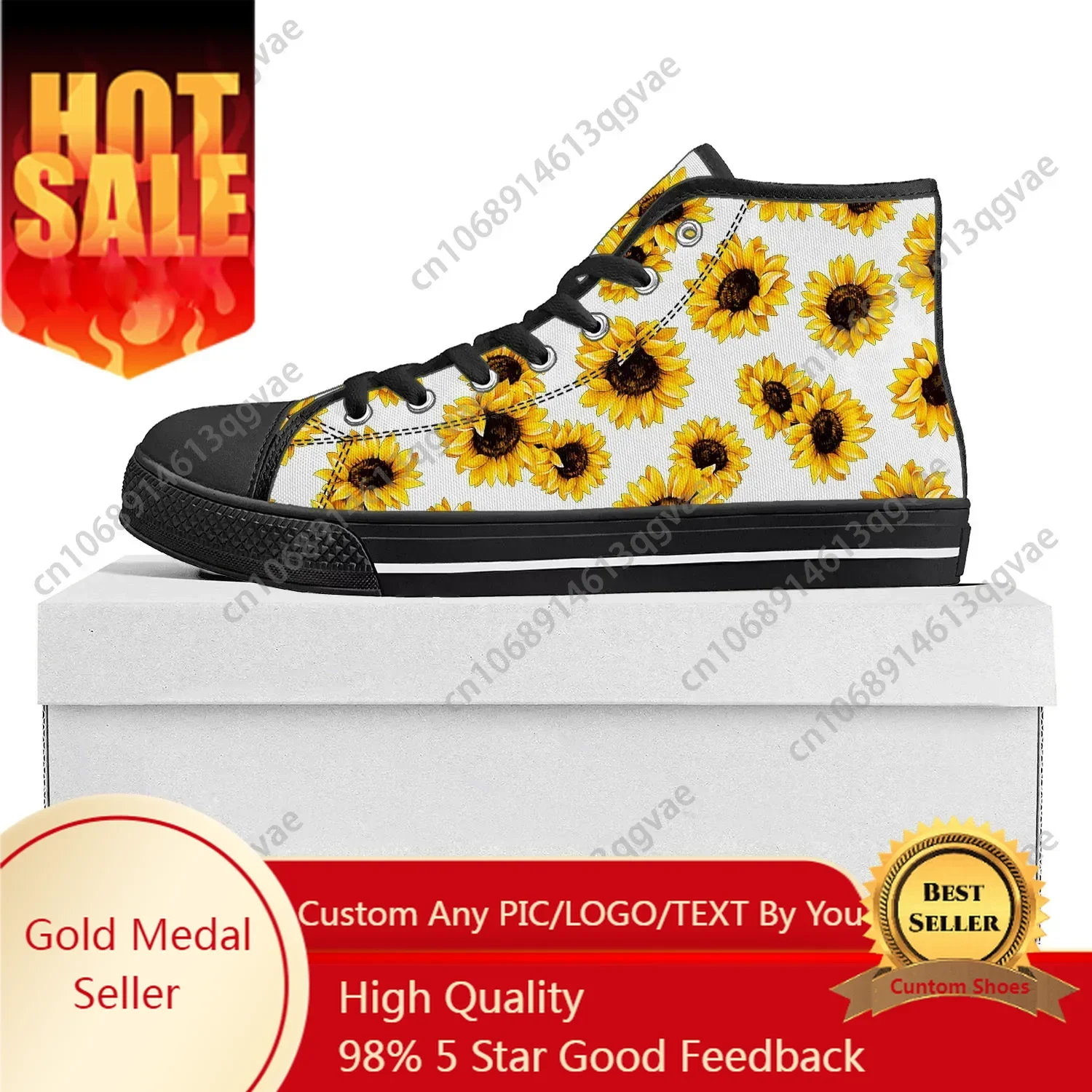 Sunflower Yellow Flower High T - Women'S Yellow Fashion Sneakers recension och pris