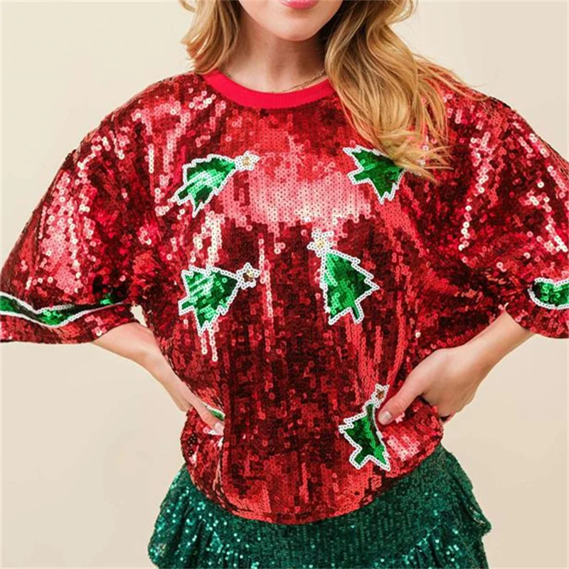 Womens Summer Fashion Sequins  - Women'S Fashion Rugby Top recension och pris