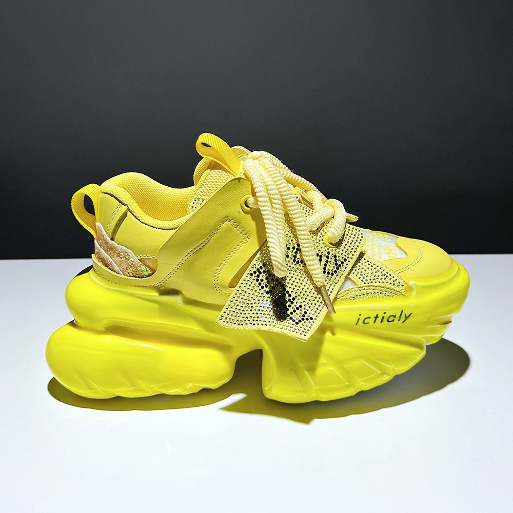 Women Chunky Sneakers High Pla - Women'S Yellow Fashion Sneakers recension och pris