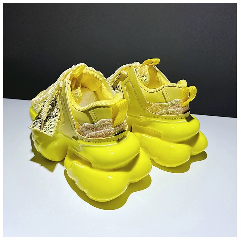 Women Chunky Sneakers High Pla - Women'S Yellow Fashion Sneakers recension och pris
