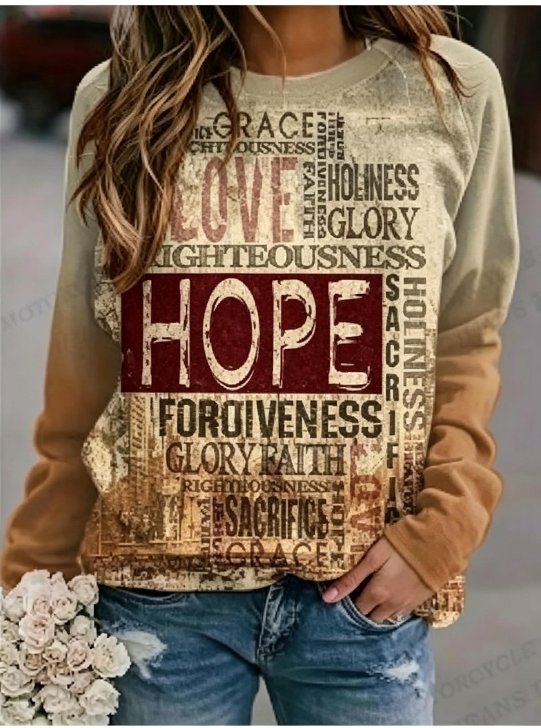 Women Long Sleeve Tee Top Vint - Women Top Fashion recension och pris