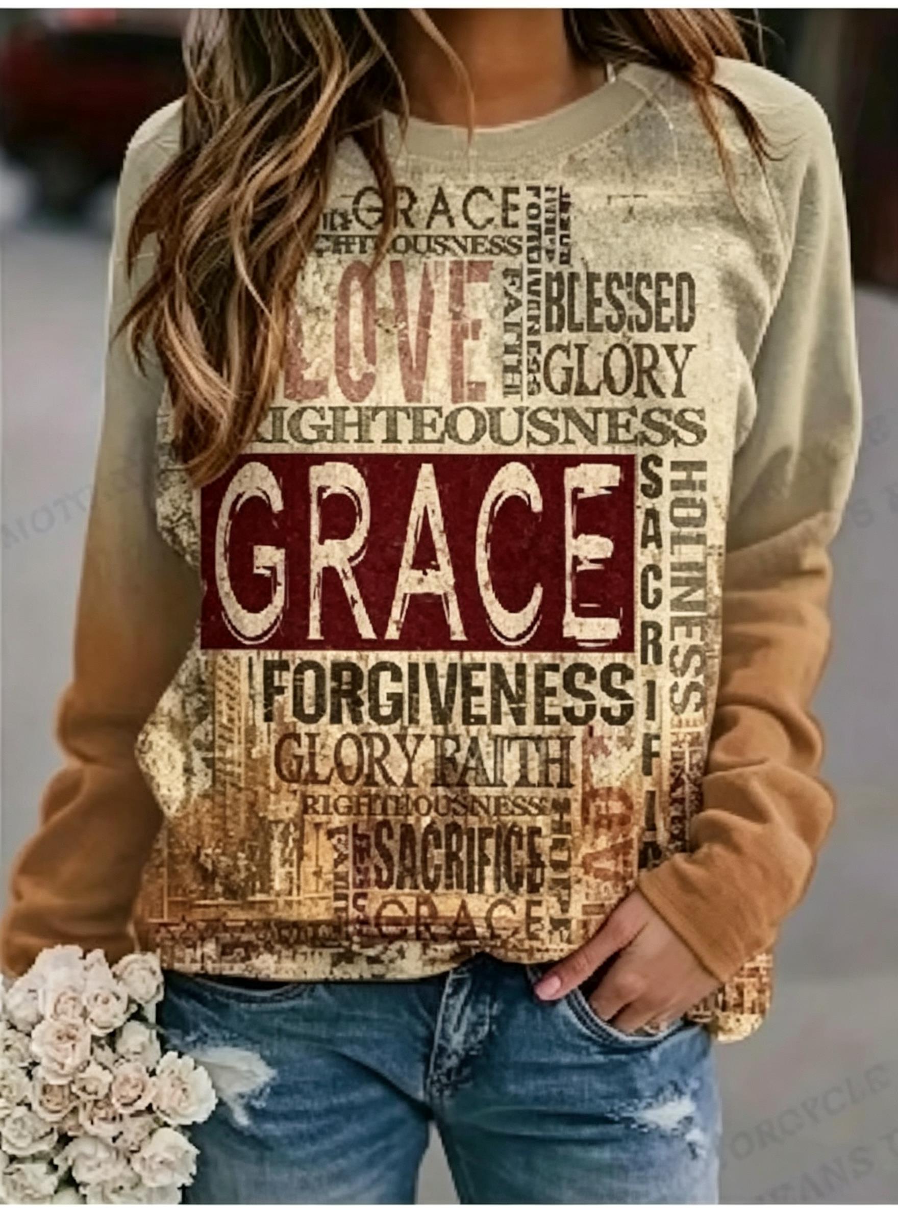 Women Long Sleeve Tee Top Vint - Women Top Fashion recension och pris